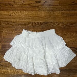 Aerie White Lace Trim A-Line Skirt